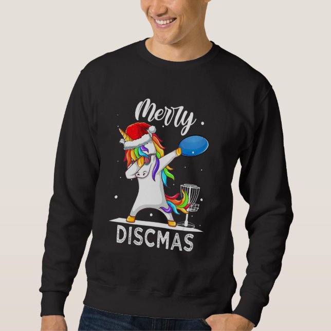 Moletom Dabbing Unicorn Dab Xmas Disk Golf Player Christma (Frente)