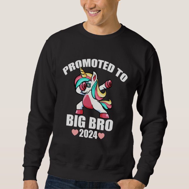 Moletom Dabbing Unicorn  For Boys Promoted To Big Brother  (Frente)