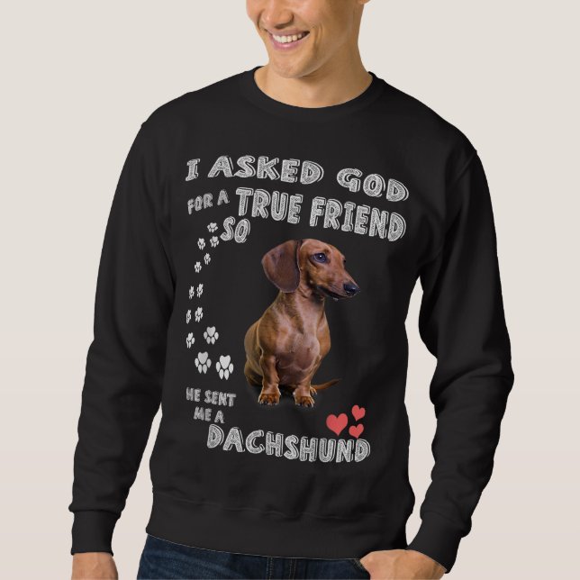 Moletom Dachshund Dizendo Mãe, Pai Wiener, Weenie Lover, S (Frente)