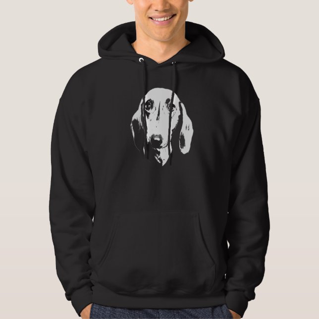 Moletom Dachshund  Dog Face Minimalist Silhouette 1 (Frente)