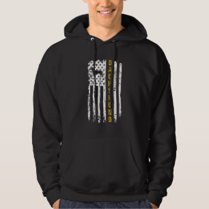 Moletom Dachshund Dog Lover Vintage Estados Unidos Bandeir