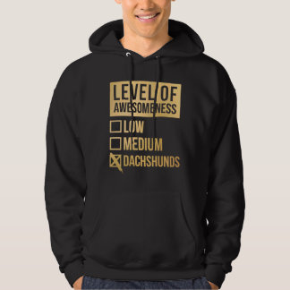 Moletom Dachshund Engraçado Nível De Dachshouts Em Dourado