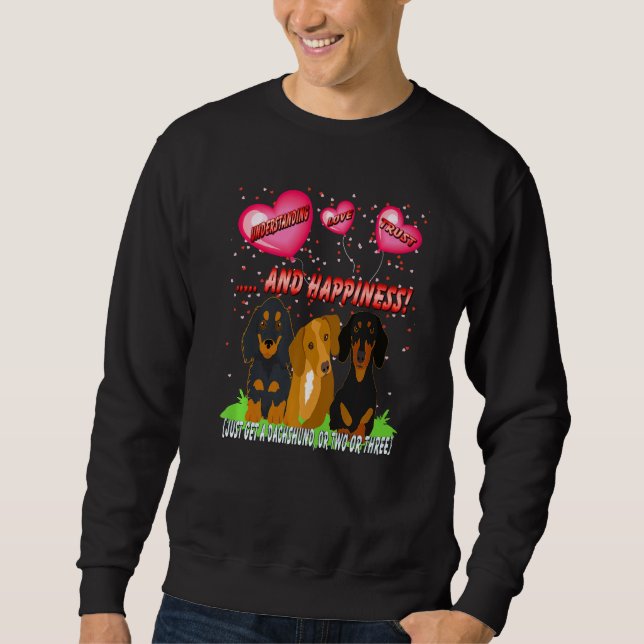 Moletom Dachshund Funny Wiener Dog Entendendo Amor (Frente)