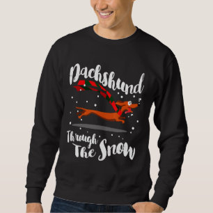 Moletom Dachshund Gif Through The Snow