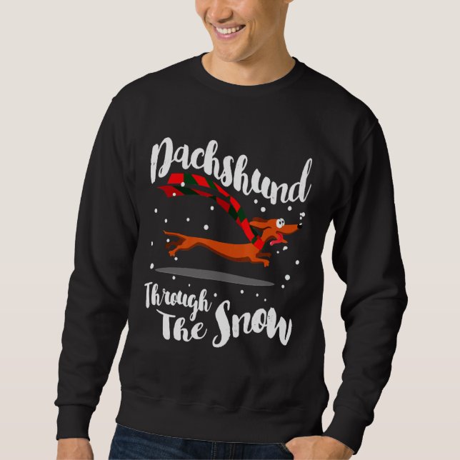 Moletom Dachshund Gif Through The Snow (Frente)