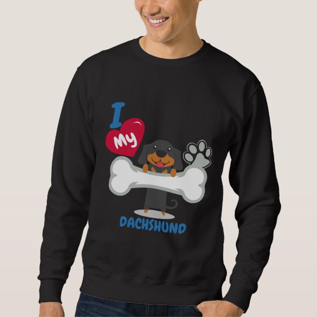 Moletom Dachshund I Love My Dachshund (Frente)