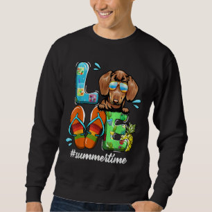Moletom Dachshund Love Summer Time Dog Engraçado No Verão