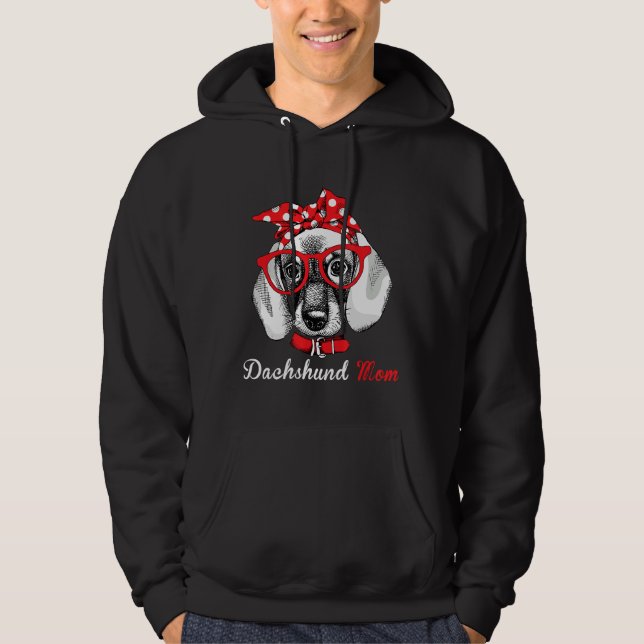Moletom Dachshund Mãe Doxie Wiener Fala Dia Da Mãe (Frente)
