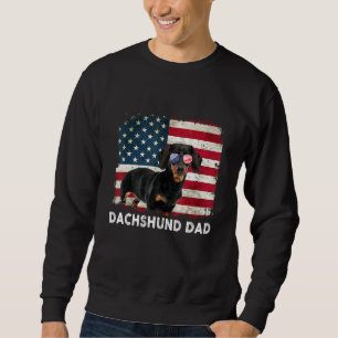 Moletom Dachshund Pai American Flag Em 4 De Julho