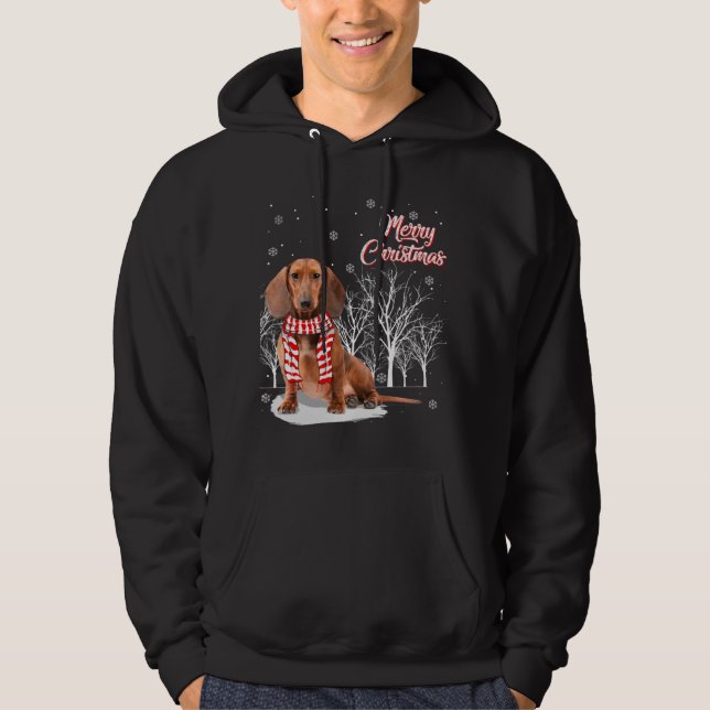 Moletom Dachshund Tree Felry Natal Dachshund Xmas Para (Frente)