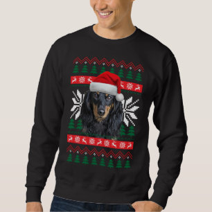 Moletom Dachshund Ugly Christmas Sweet Style Santa Hat D