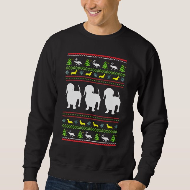Moletom Dachshund Ugly Sweet Dachsund Christmas (Frente)