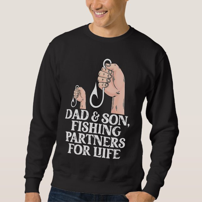 Moletom Dad And Son Fishing Partners  Fishing  Fathers Day (Frente)