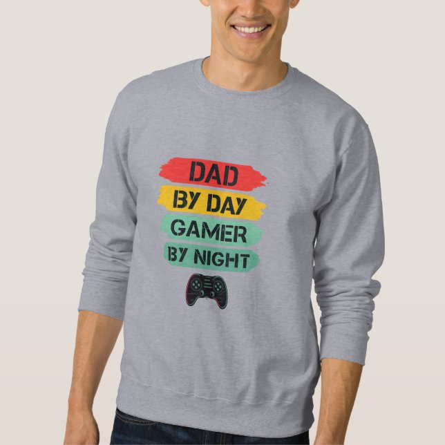 Moletom DAD BY DAY GAMER BY NIGHT – Design Transparent Néo (Frente)