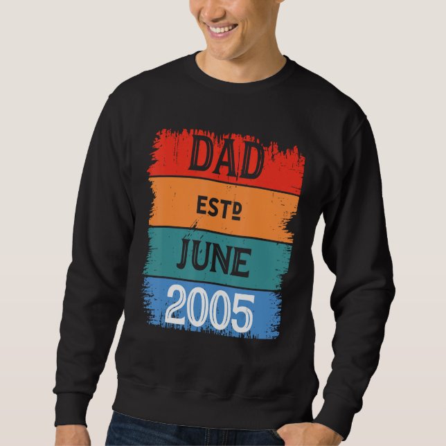 Moletom Dad Est Jun 2005 Proud Papa Grandpa Best Daddy Leg (Frente)