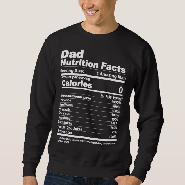 Moletom Dad Nutrition Facts (Frente)