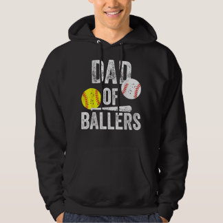 Moletom Dad of Ballers Funny Dad of Baseball and Softball 