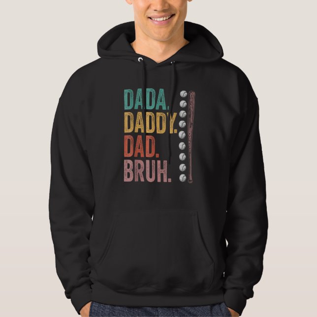 Moletom Dada Daddy Dad Bruh Baseball Dad Father's Day Funn (Frente)