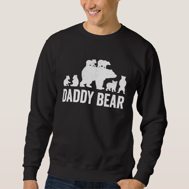 Moletom Daddy Bear Fathers Day  Funny Six Cub Kids Dad (Frente)