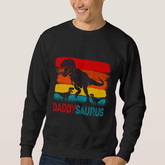 Moletom Daddy Dinosaur Daddysaurus 2 Two kids Xmas Men Fat (Frente)
