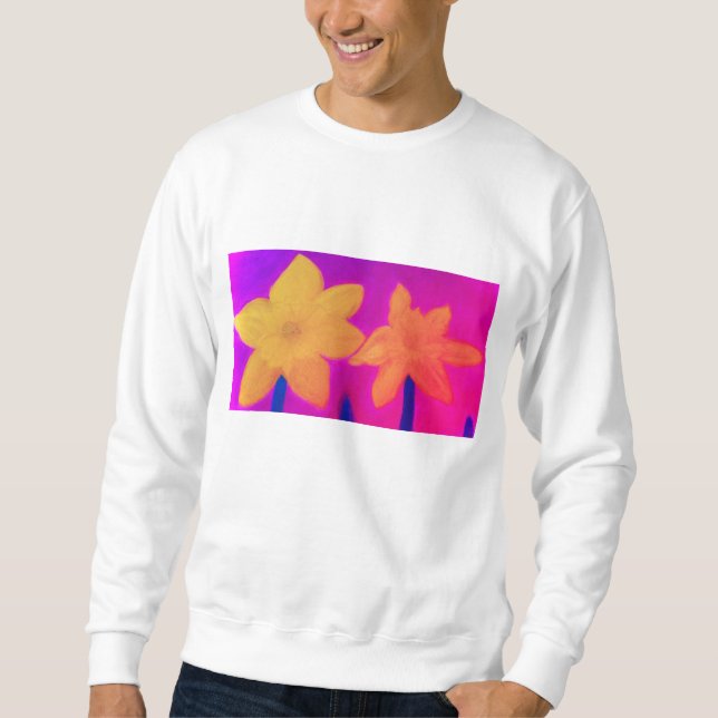 Moletom Daffodil Bloom Sweatshirt - Chalk Pastel artesanal (Frente)
