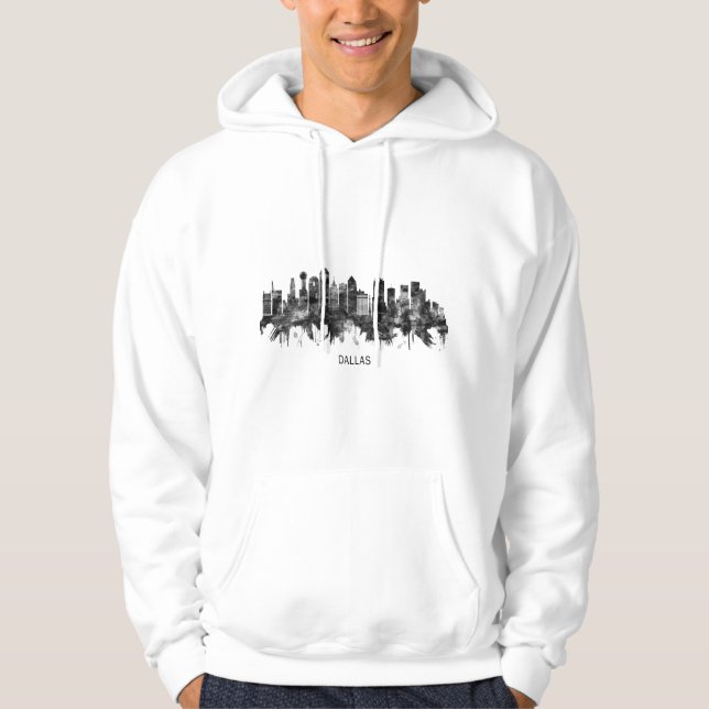 Moletom Dallas Texas Skyline BW (Frente)