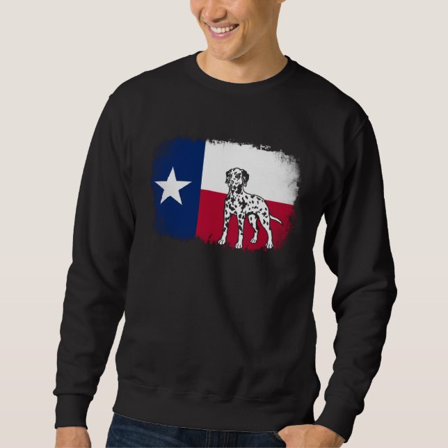 Moletom Dalmatian vintage Texas Texan flag dog (Frente)