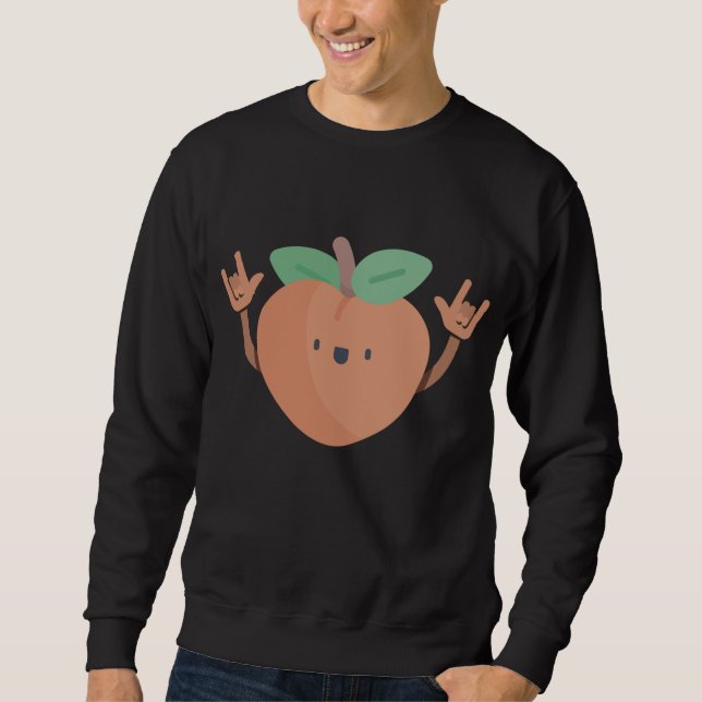 Moletom Dançando Peach Funny Summer Fruta Dance Vegan (Frente)