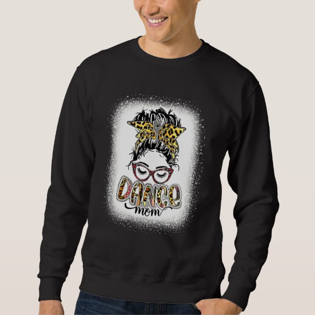 Moletom Dance Mãe Leopard Messy Bun Bleached Mulheres Mãe (Frente)