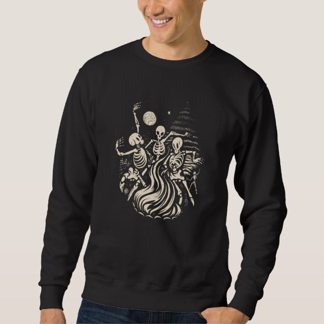 Moletom Dancing Skeletons Bones Under the Moon Wicca Wicca (Frente)