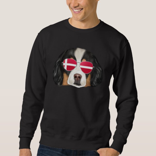 Moletom Danish Flag Bernese Mountain Dog Dog Denmark Pocke (Frente)
