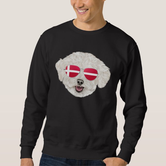 Moletom Danish Flag Bichons Frise Dog Denmark Pocket (Frente)