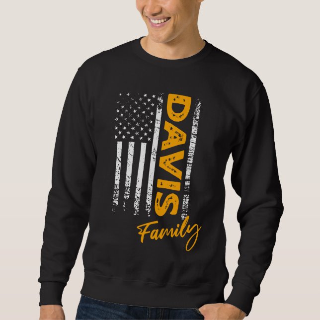 Moletom Davis Surname American Sobrenome Davis (Frente)