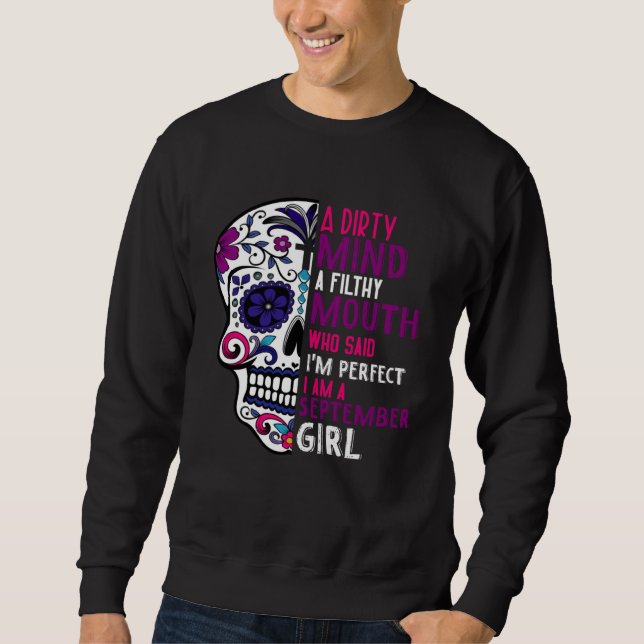 Moletom Day Of The Dead Sugar Skull Funny September GIrl W (Frente)