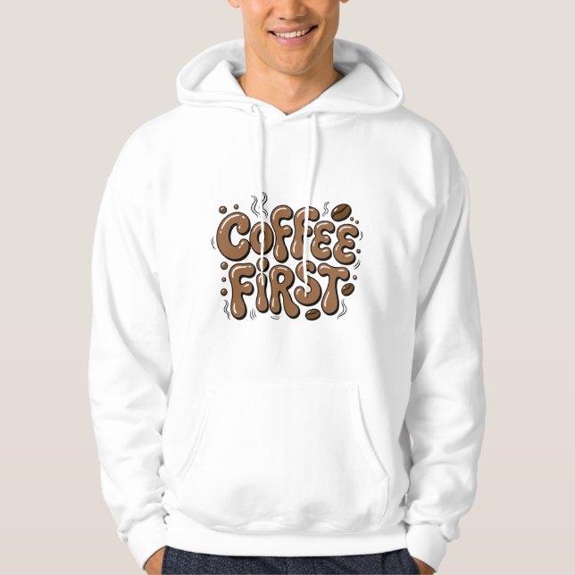 Moletom de amante de café retrô "Café Primeiro" (Frente)