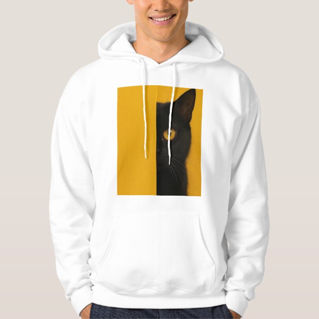 Moletom de Arte Minimalista de Gato Metade (Frente)