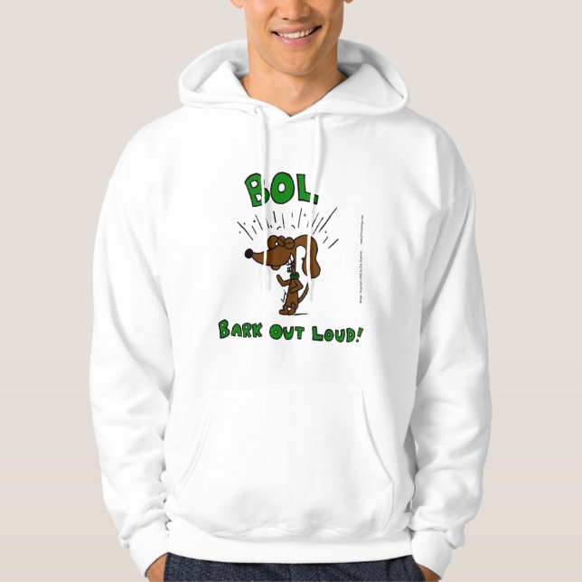 Moletom de capuz 'BOL Bark Out Loud' da Midge (Frente)