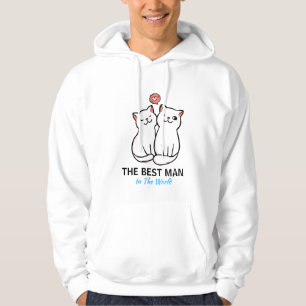 Moletom de Casal Ilustração de Gato Rosa e Azul