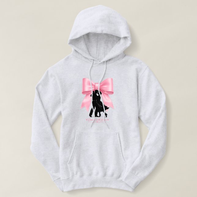 Moletom de Casal Romântico com Laço Rosa Dança com (Frente do Design)