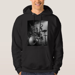 Moletom de concerto do baterista polvo preto e bra