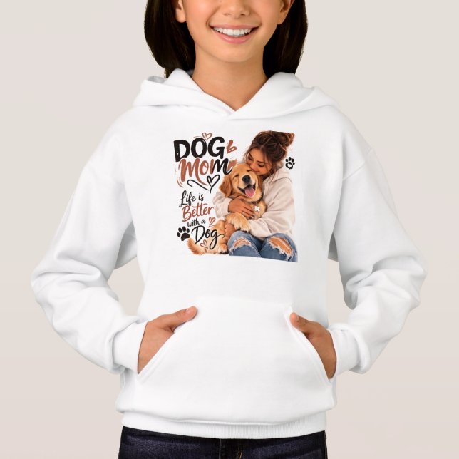 Moletom de Dog Mom para Mulheres | Pulôver para Am (Frente)