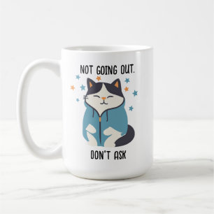 Moletom de Gato 'Não vou sair' Caneca de Café Engr