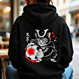 Moletom de Gato Samurai Ousado para Mulheres