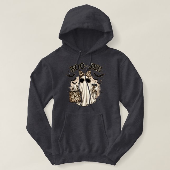 Moletom de Halloween Fantasma Leopardo Boo-Jee (Frente do Design)