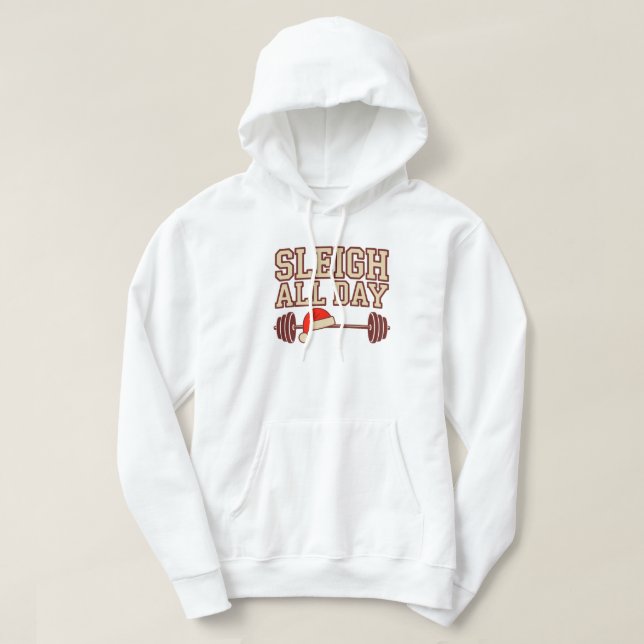 Moletom de Natal Sleigh All Day – Treino Divertido (Frente do Design)
