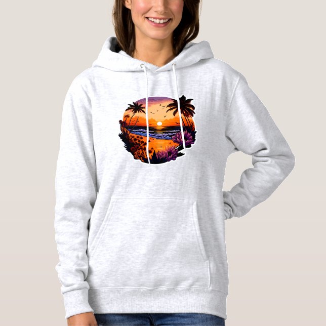 Moletom de Praia Tropical Sunset para Mulheres  (Frente)