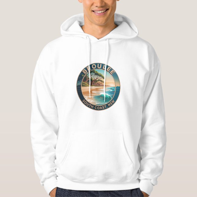 Moletom de Viagem Vintage Broulee Beach Austrália (Frente)