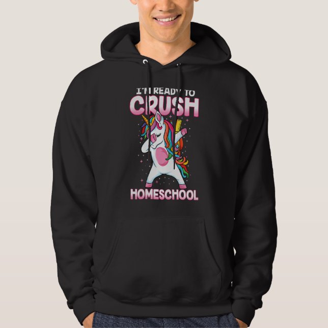 Moletom De Volta À Faculdade Dabbing Unicorn Ready Para Es (Frente)