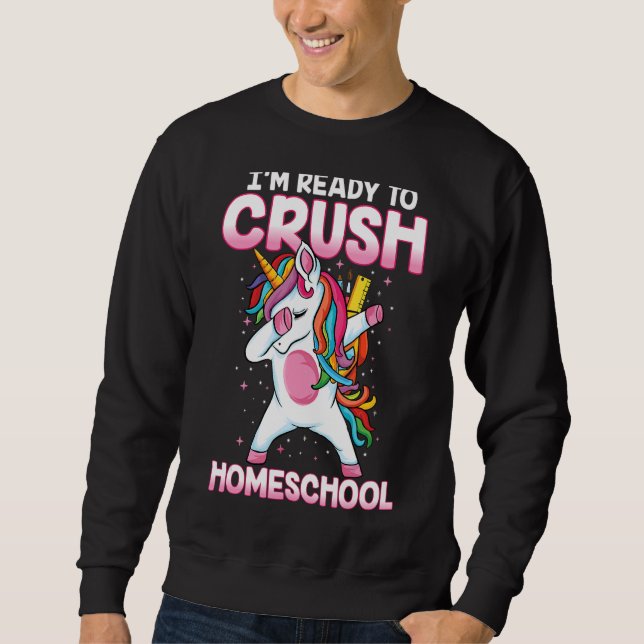 Moletom De Volta À Faculdade Dabbing Unicorn Ready Para Es (Frente)