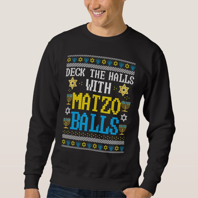 Moletom Deck Matzo Balls Hanukkah Channukah (Frente)